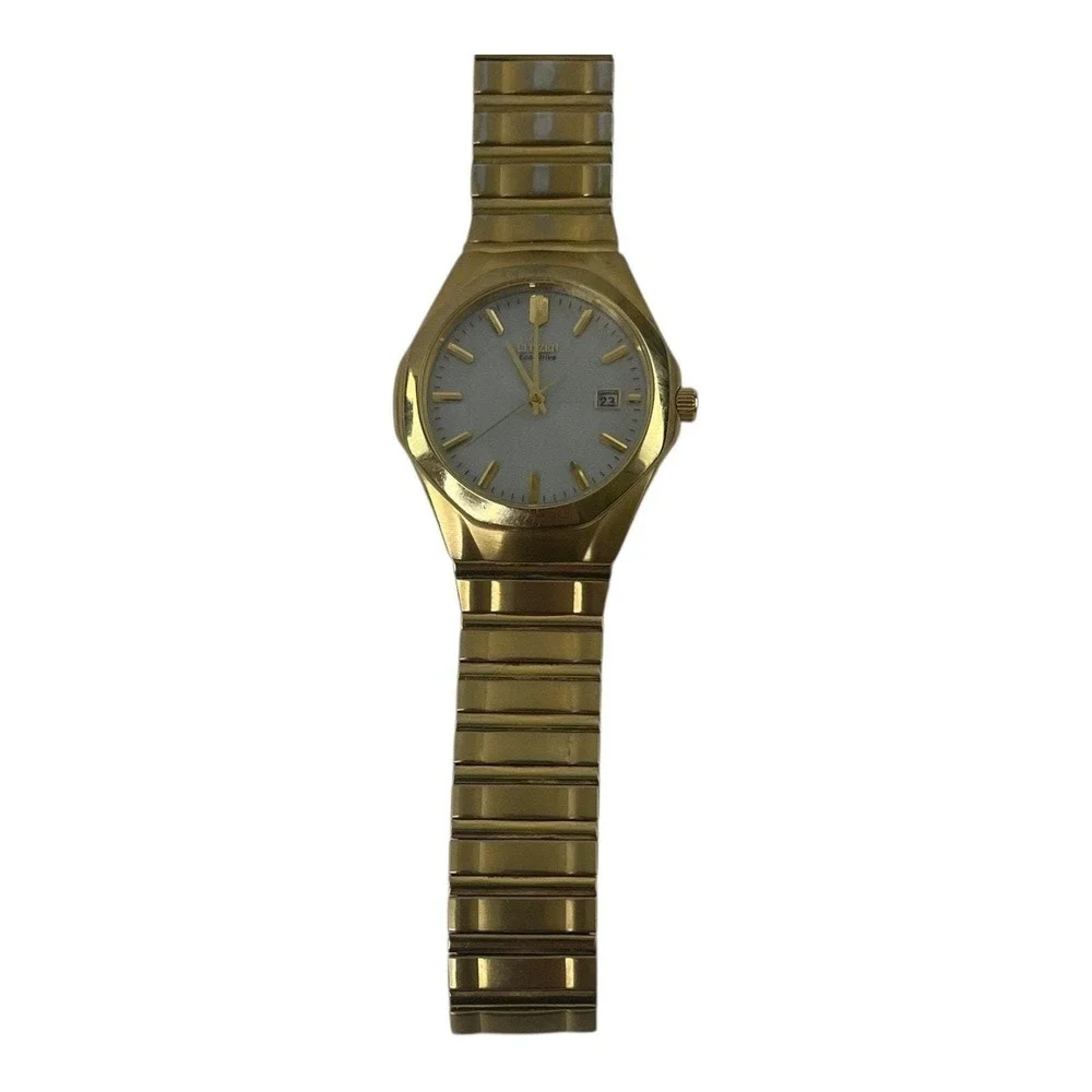 Citizen Eco-Drive Solar Vintage Men's Wristwatch 590802 Japan Band Broken